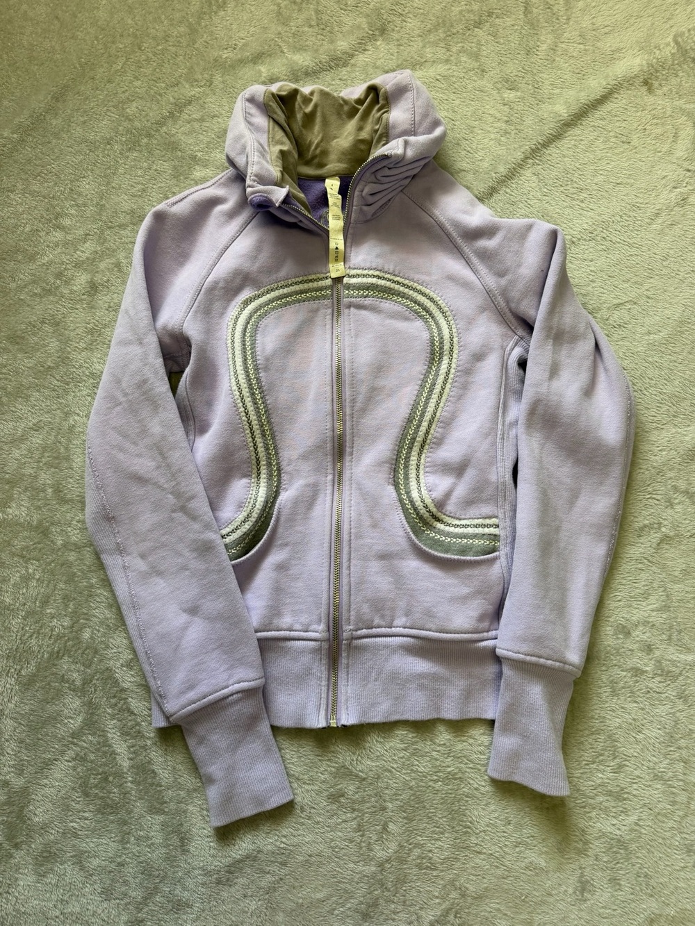lululemon athletica Cuddle Up Lilac  Zip Hoodie with Light Grey Trim